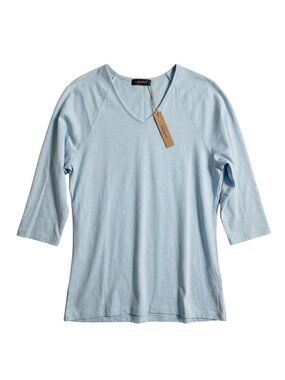 NWT | EADINVE Sky Blue 3/4 Raglan Sleeve V-Neck Casual Basic Tee | Medium